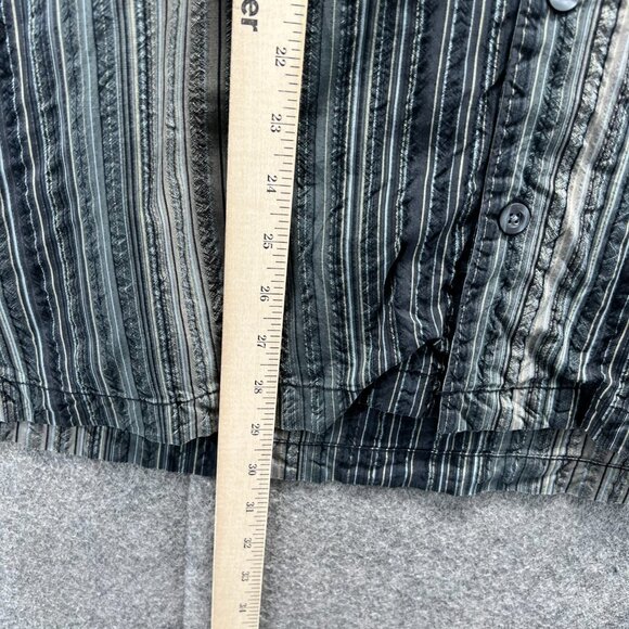 Tommy Bahama Shirt Mens Large Green Stripes Button Down Silk Seersucker Vintage - Picture 4 of 9